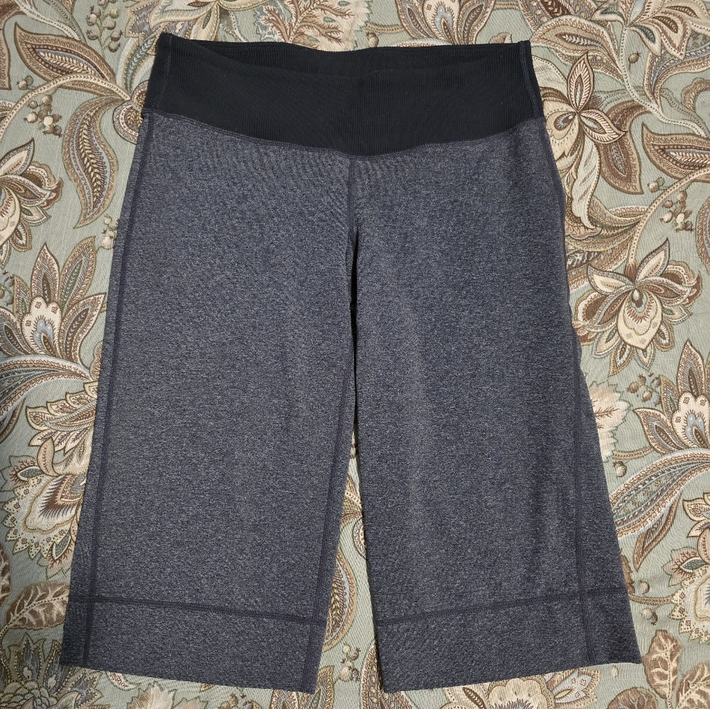 Lululemon Athletica Gray and Black Bermuda Athletic Shorts